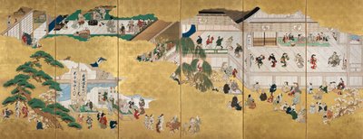 Szenen aus dem Nakamura-Kabuki-Theater von Hishikawa Moronobu